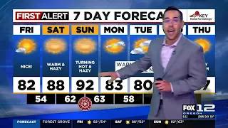 First Alert Friday morning FOX 12 weather forecast (8/18)