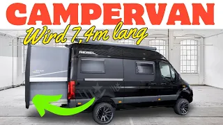 In 5 Sekunden! 🔴 5,98m WOHNMOBIL wird ausgezogen 7,4m! Campervan Starvan 2024