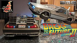 Hot Toys Delorean Unboxing Build Review & Comparison of the 1/6 scale Time Machine BTTF 1&2 Versions