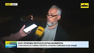 Dos fallecidos en choque de motocicletas con camioneta en Ypané