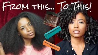 How To: Perm Rod Set On Blown Out Natural Hair | QuoiaLen