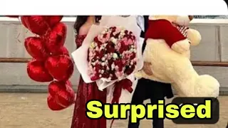 Elcin Sangu got surprised from Baris arduc with a beautiful flowers and gift | YMS Creation