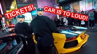 LAMBORGHINI PULLED OVER IN TIME SQUARE NEW YORK *AUTO SHOW 2019 ROLL OUT*