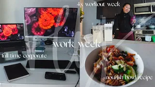 WORK WEEK VLOG: balancing corporate, youtube & fitness, nourish bowl & apple crisp recipes, wfh life