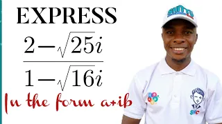 Division of Complex number involving square roots @ShittuMathematicsClass01