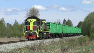 Тепловоз ТЭМ2-6080 на перегоне Ахтме-Рауди / TEM2-6080 between Ahtme and Raudi stations