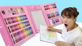 어떤 크레파스로 그려야 잘 그릴 수 있을까요? 서은이 엄마의 크레파스 색연필 사인펜 찾아서 그림 그리기 Giant Crayon
