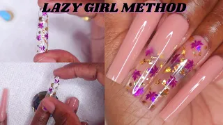 HOW TO LAZY GIRL METHOD | EASY ENCAPSULATED FALL MAPLE LEAVES Nail Tutorial🍁