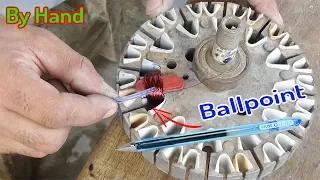 How To Rewind Seiling Fan By Hand With Help of Ballpoint  by Mehboob Electric DIY