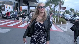 Exclusive - Paris Hilton s arrival at Nice Airport