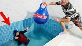 COCA COLA PRANK!  Balloon in, Coca Cola Joke İn The Pool  1