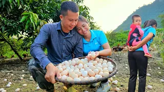 The first day without Mother-in-law. Together with Husband, Daughter picked up Chicken eggs to sell