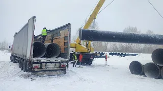 Снова горят тормоза на прицепе, лопаются трубки на морозе! Первый раз везу трубы без конников