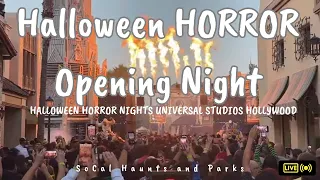LIVE Opening Night Halloween Horror Nights HHN 2023 Universal Studios Hollywood Exorcist Chucky FNAF