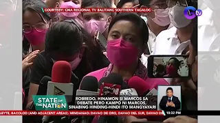 Robredo, hinamon si Marcos sa debate pero kampo ni Marcos, sinabing hinding-hindi ito... | SONA
