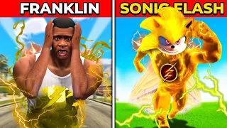 DE HUMANO para o ÚLTIMO NÍVEL do SONIC-FLASH-DE-OURO NO GTA 5!!!