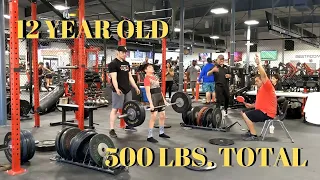 World's Strongest 12 year old boy - Santiago Pacheco Jr. - 500 LBS TOTAL LIFT