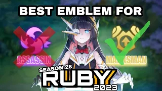 BEST EMBLEM FOR RUBY SEASON 28 | NEW BEST BUILD FOR RUBY 2023 | RUBY GAMEPLAY | ikanji | MLBB