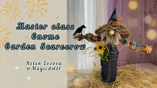 Gnome-Garden Scarecrow Master class DIY Gnome from jeans Interesting idea!