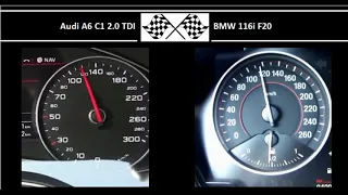 Audi A6 C7 2.0 TDI VS. BMW 116i F20 - Acceleration 0-100km/h