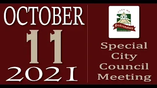 City of Fredericksburg, TX - Special City Council Meeting - Monday, October 11, 2021