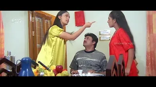 Wives Fighting for Shashikumar | Kousalya | Damini| Best Scene of Ree Swalpa Bartheera Kannada Movie