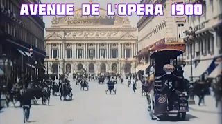 Avenue de l'Opera 1900 / Upscale 4K in Color / 60 fps