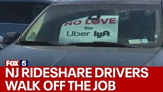 NJ rideshare drivers walk off the job
