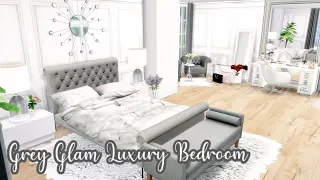 GREY GLAM LUXURY BEDROOM IDEAS || The Sims 4 Speed Build