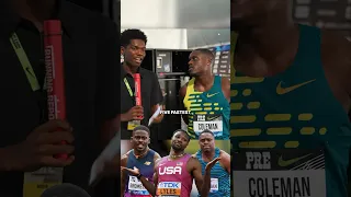 Christian Coleman knows FAST 🏃🏿‍♂️💨🔥 #100m #sprinter #worldathletics #crosscountry #olympics