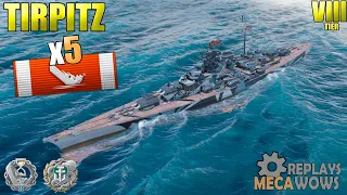 Tirpitz 5 kills 105k Damage | World of Warships Gameplay