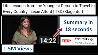 Life Lessons from the Youngest Person to Travel to Every Country | Lexie Alford - Summary