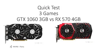 GTX 1060 3GB vs RX 570 4GB (Quick Test)  #GTX1060 #RX570 #AMD