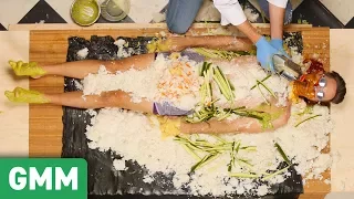 Human Sushi Roll Challenge