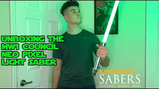 Korbanth MW1 Council  Neopixel lightsaber  Unboxing (The most screen accurate Luminara Unduli hilt!)