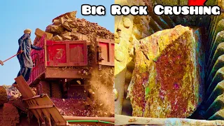 "Stone Crushing Machine at Work: A Powerful Giant in Action" #stonecrusher #hardrock #viral #stone