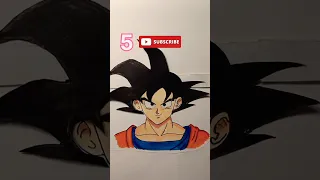 Guess the real hair of Goku 🤔😉 #dragonballz #goku#animedrawing #shorts