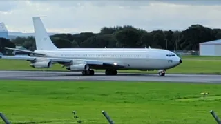 2023-08-14  Old Israeli AF(IDF)  Boeing 707 - 272 leaving Prestwick RW12 Monday morning.