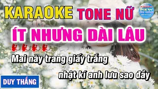 Karaoke Ít Nhưng Dài Lâu  Tone Nữ   Karaoke Duy Thắng