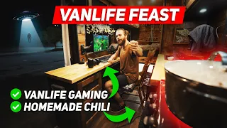 Homemade Chili and VANLIFE GAMING on Public Wifi - VANLIFE FEAST