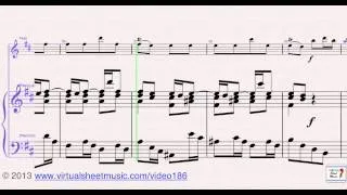 Johann Sebastian Bach Badinerie from Suite No.2 for Flute and Piano, sheet music - Video Score