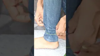 👖Long jeans to Ankle length jeans perfectly (in seconds ) using elastic band 😀 #anklelengthpants