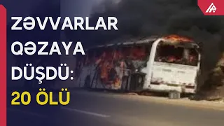 Ümrə ziyarətinə gedən avtobus od tutub yandı - APA TV