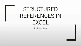 Structured References in Excel