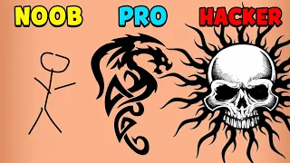 NOOB vs PRO vs HACKER - Tattoo Artist 3D