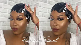 FINGERWAVE TUTORIAL USING A PIXI CUT WIG| JANET COLLECTION “ MOMMY” WIG|KILOKI