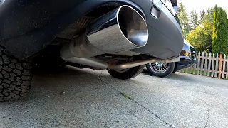 Porsche Cayenne S V8 muffler Delete. (before and after)