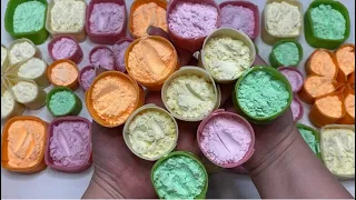 Crunchy boxes with color starch 🌸🌼🪷Crushing soap boxes 🧼🫧🟩Oddly satisfying video 🌸