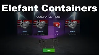 WoT Blitz Crate Opening - 20 Elefant Containers! - Hunt for Free Premium and Collector Tanks & Gold!