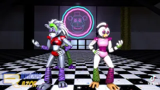roxy and chica try to dance fnaf meme